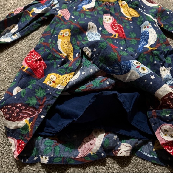 Mini Boden long sleeve dress owls all over size 3-4 3T 4T amazing condition - Picture 6 of 7